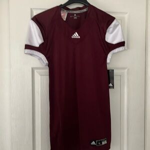 Adidas Maroon and White Football Jersey Size L